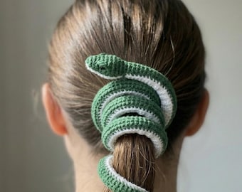 Crochet Snake Scrunchie Pattern, Amigurumi Hair Accessory, Spiral Snake Tie (PDF Tutorial)