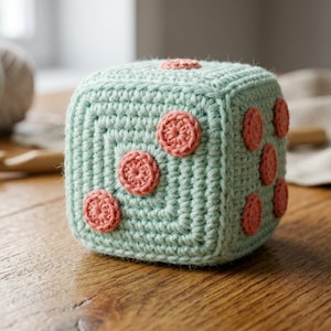 Crochet Dice Pattern PDF, Amigurumi Cube Tutorial, Beginner Friendly (Digital Download)