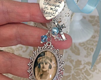 Wedding Bouquet Charm, Memorial Photo Keepsake For The Bride's Bouquet