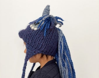 Accessoires Hoeden & petten Wintermutsen My Little Pony Inspired Knit Hat Princess Luna MLP Costume Winter 