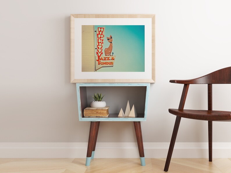 Hip Kitty Jazz and Fondue Club Mid Century Modern Art Neon Etsy