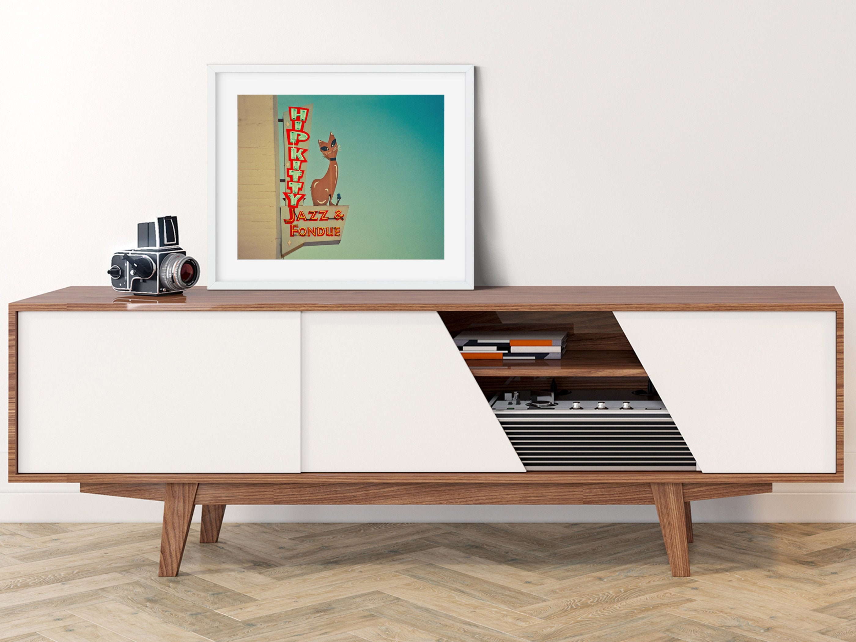Hip Kitty Jazz and Fondue Club Mid Century Modern Art Neon Etsy