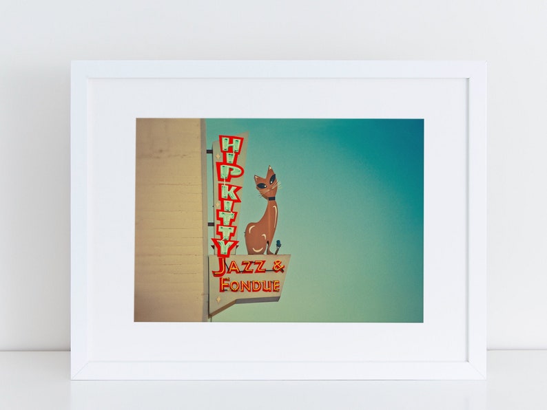 Hip Kitty Jazz and Fondue Club Mid Century Modern Art Neon Etsy
