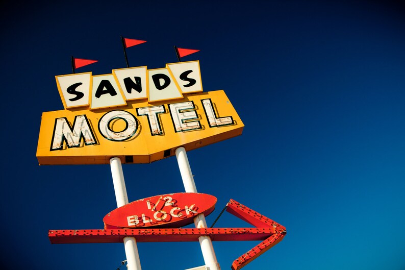 Sands Motel Neon Sign Photo Mid Century Modern Decor Route ...
