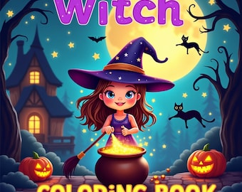 Witch Coloring Book: Gothic Halloween Fantasy Art (50 Pages) (PDF Download)