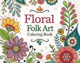 Intricate Floral Folk Art Coloring Book | Mandala Style Scandinavian & Nordic Designs | 35 Detailed Pages