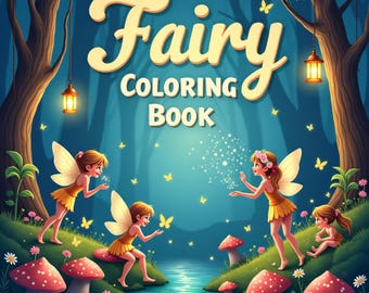 Libro para colorear de hadas: 50 páginas fantásticas, arte infantil de fantasía (coloreado digital)