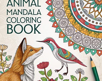 Animal Mandala Coloring Book: 30 Printable Zen Art Pages (PDF Download)