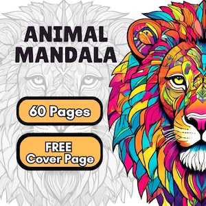 Animal Mandala Coloring Pages: 60 Printable PDF Designs for Adults