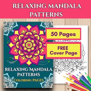 Mindful Mandala Coloring Sheets for Adults, instant download, printable pdf