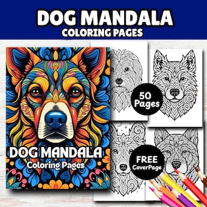 Dog Mandala Coloring Pages: 50 Relaxing Designs (PDF Download)