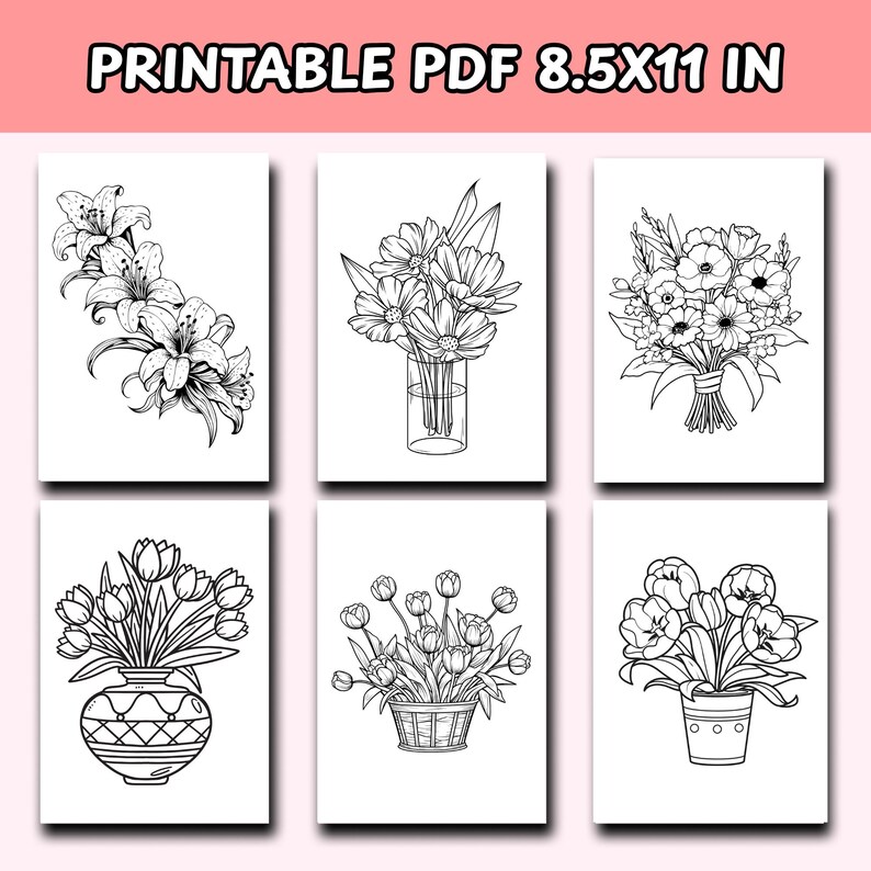 50 Bold and Easy Flower Coloring Pages – Printable Floral Art for Kids ...