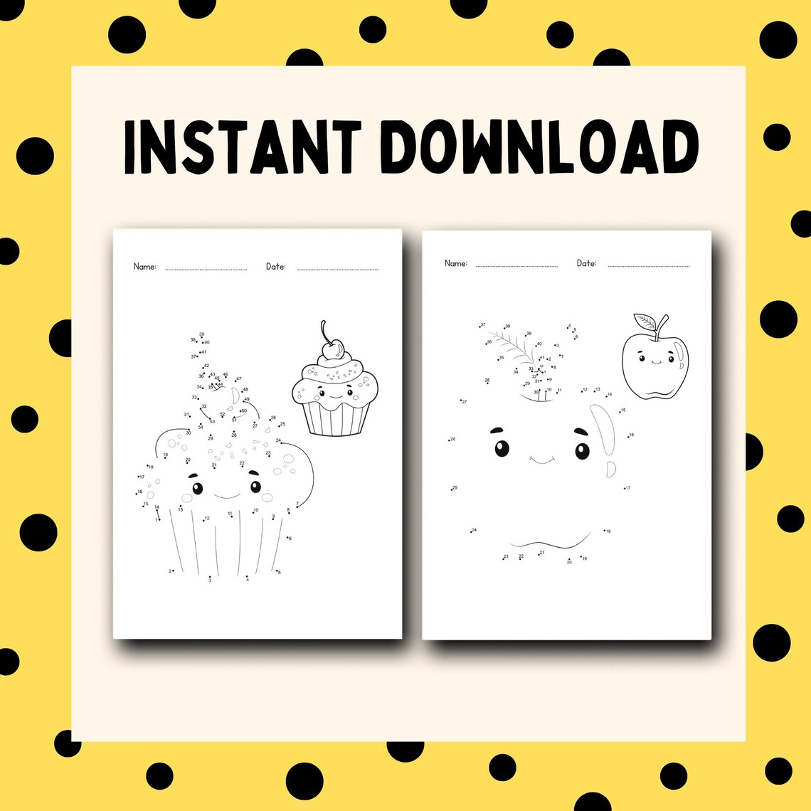 50 Printable Dot to Dot Activity Sheets for Kids – 8.5x11 in PDF ...