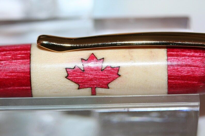 Handcrafted Wooden Pen Canadian Flag Inlay Executive Twist Etsy
