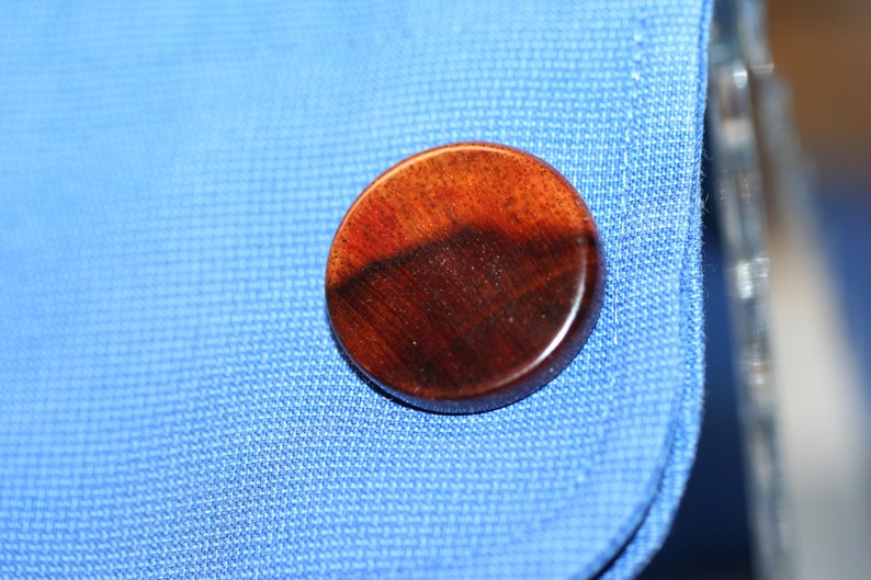 Handcrafted Exquisite Hawaiian Koa 24 ct Gold Plated Cuff Links