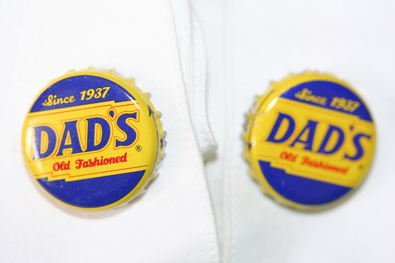 Dad/'s Old Fashioned Root Beer Cap with 24 ct Gold Plated Posts Handcrafted Cuff Links