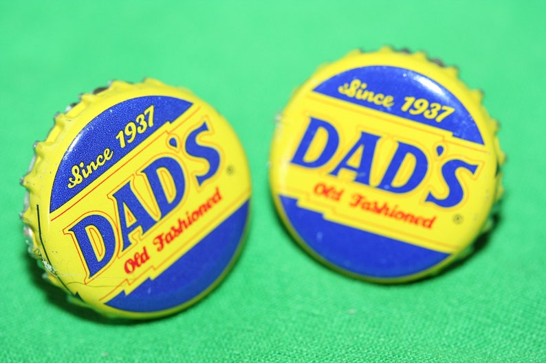 Dad/'s Old Fashioned Root Beer Cap with 24 ct Gold Plated Posts Handcrafted Cuff Links