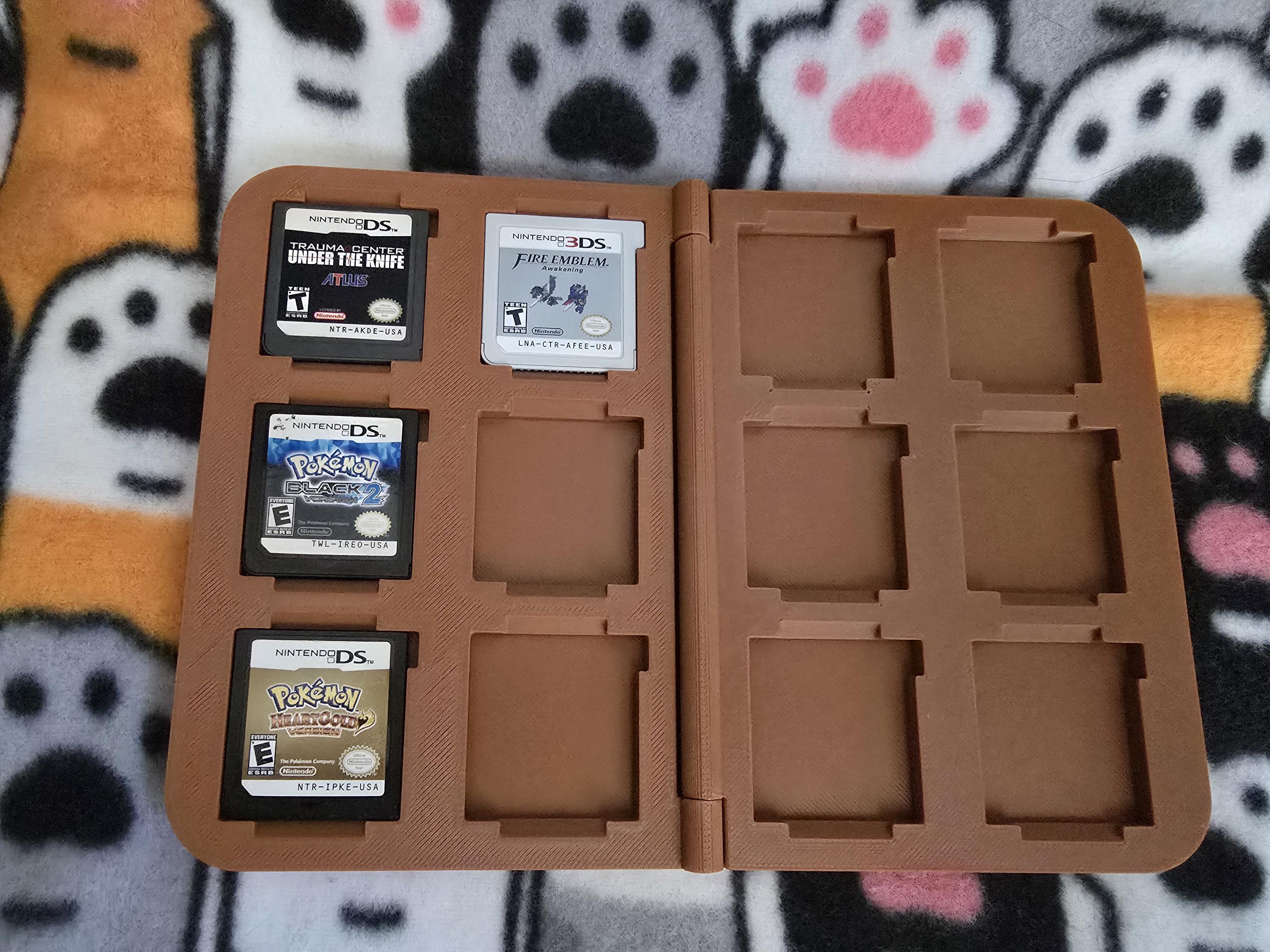 3DS- en DS-spelhouder Flip Case Cartridge-opbergvak, vitrine voor Nintendo DS, voor jongensmeisje, hem haar, aangepaste kleuren magneetsluiting