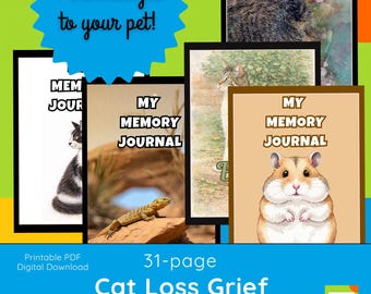 Personalized Pet Loss Journal, Kids Grief Memory Workbook (Digital Download)