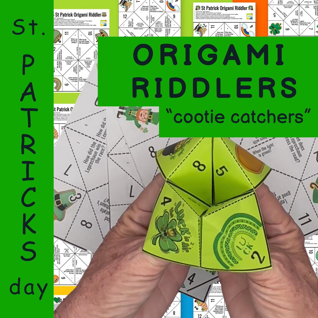 St. Patrick's Day Cootie Catchers | Origami Riddles Game (digital ...