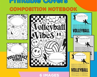 Volleyball Composition Notebook Printable Cover BUNDLE