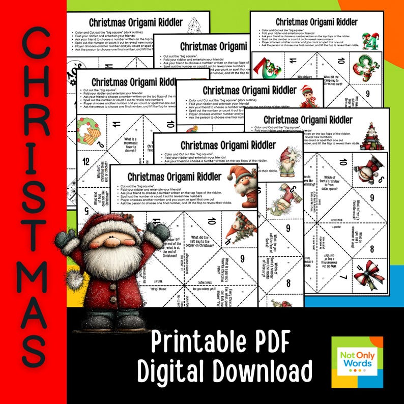 Christmas Origami Riddler Printable Bundle - Etsy