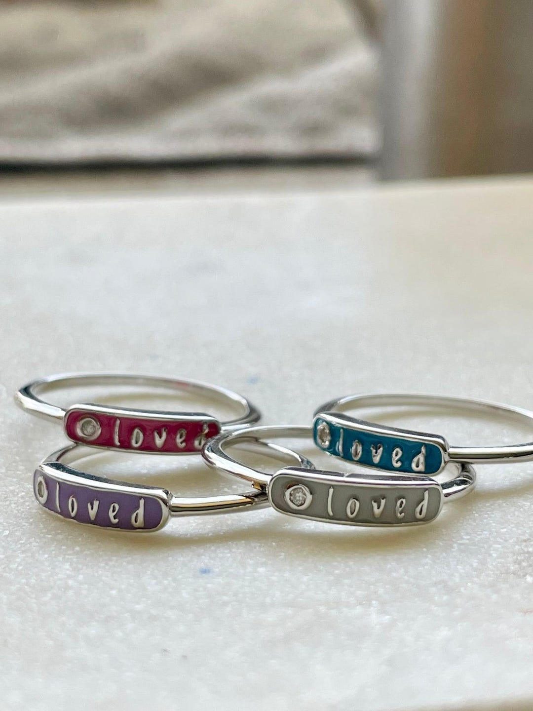 Custom Word Ring, Word Arc Chevron Ring, Solid Sterling Silver Loved ...