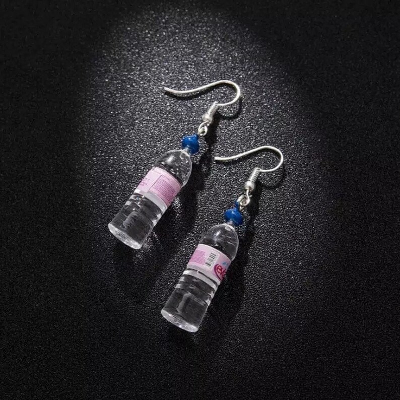 1 3/4 Miniature Evian Water Bottle Earrings Etsy