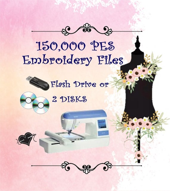 PES Machine Embroidery Designs 150000 PES on a 16GB Flash