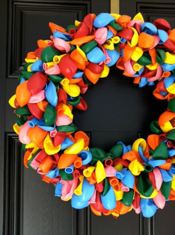 Birthday Balloon Wreath Birthday Wreath Party Decoration Door Wreath Balloon Party Balloon Decoration Birthday Decoration 1st Birthday