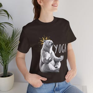 Yoga Bear Unisex Jersey Tee, Meditation Shirt, Funny Animal Tee, Casual Everyday Wear, Gift for Yoga Lovers
