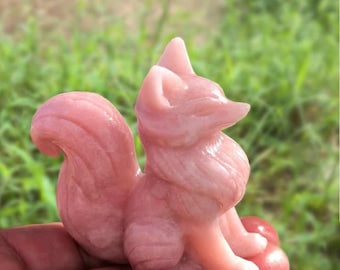 Crystal Fox Carving 6cm | Hand Carved Gemstone Figurine