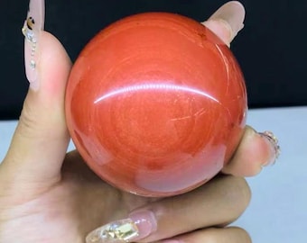 Natural Red Jasper Sphere | Healing Crystal Ball, Energy Stone for Vitality & Grounding