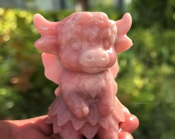 手彫りのピンクオパールトカゲ彫刻：ペルーの石の芸術 - Etsy 日本