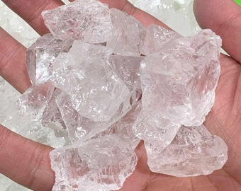 Raw Clear Quartz Crystal | Natural Transparent Quartz Stone | Rough Clear Crystal Specimen | Healing Energy Stone