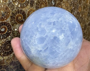 Blue Kyanite Crystal Sphere: Polished Healing Stone for Meditation