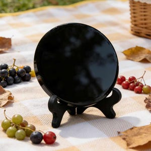 Scrying Spiegel aus schwarzem Obsidian | Kristall Wahrsager Spiegel | Hexen- und Energiewerkzeug Bild 4