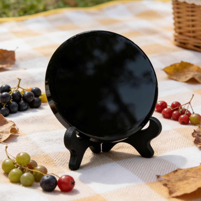 Scrying Spiegel aus schwarzem Obsidian | Kristall Wahrsager Spiegel | Hexen- und Energiewerkzeug Bild 4