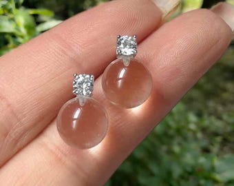Clear Quartz Stud Earrings: 925 Sterling Silver, Minimalist Crystal Jewelry