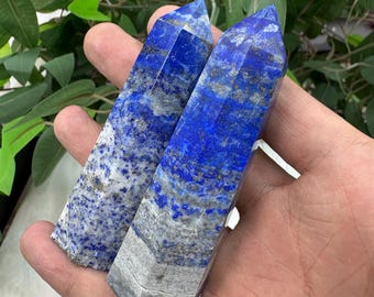 Lapis Lazuli Tower: Natural Crystal Point for Meditation (70-80mm