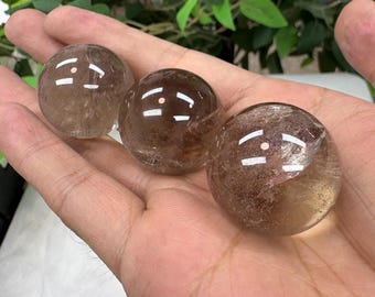 Smoky Quartz Sphere: 30mm Grounding Crystal Ball, Root Chakra