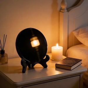 Scrying Spiegel aus schwarzem Obsidian | Kristall Wahrsager Spiegel | Hexen- und Energiewerkzeug Bild 5