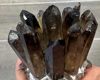 Natural Smoky Quartz Cluster | Quartz Crystal VUG ,Crystal Heal Reiki,Home decoration