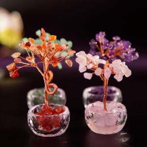 Handmade Citrine Crystal Money Tree for Abundance, Prosperity Luck | Feng Shui Gem Tree Home Office Décor, Wealth Tree Gift for Good Fortune