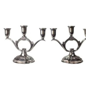 Antique Silver Candelabra Set – “Cordially Yours” by 1847 Rogers Bros.