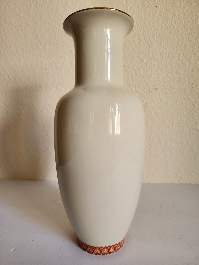 Vintage Shibata Japan Chinoiserie Floral Design Vase Etsy