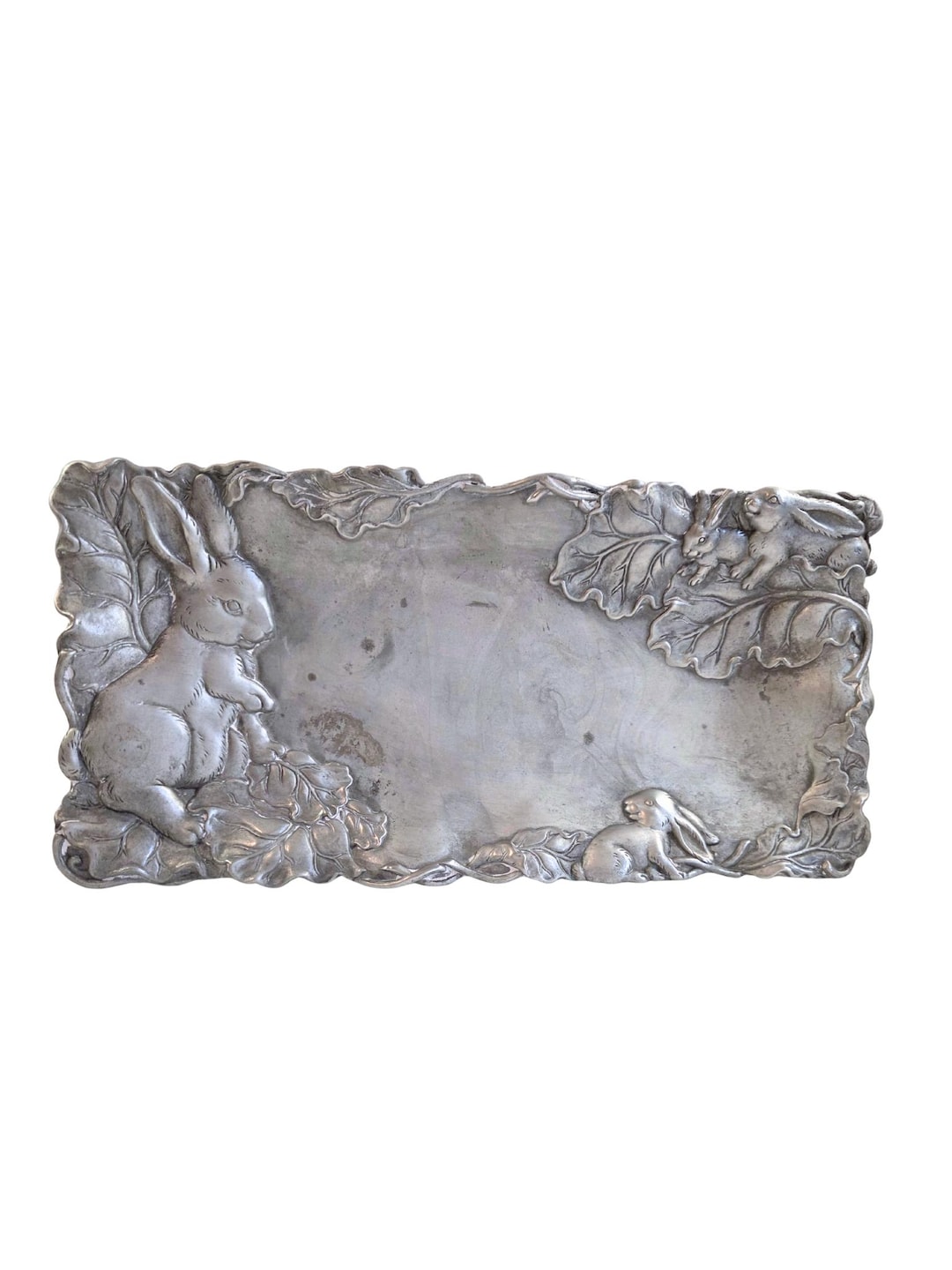 Arthur Court Bunny Rectangular Tray With Rabbit Motif: Vintage Aluminum ...