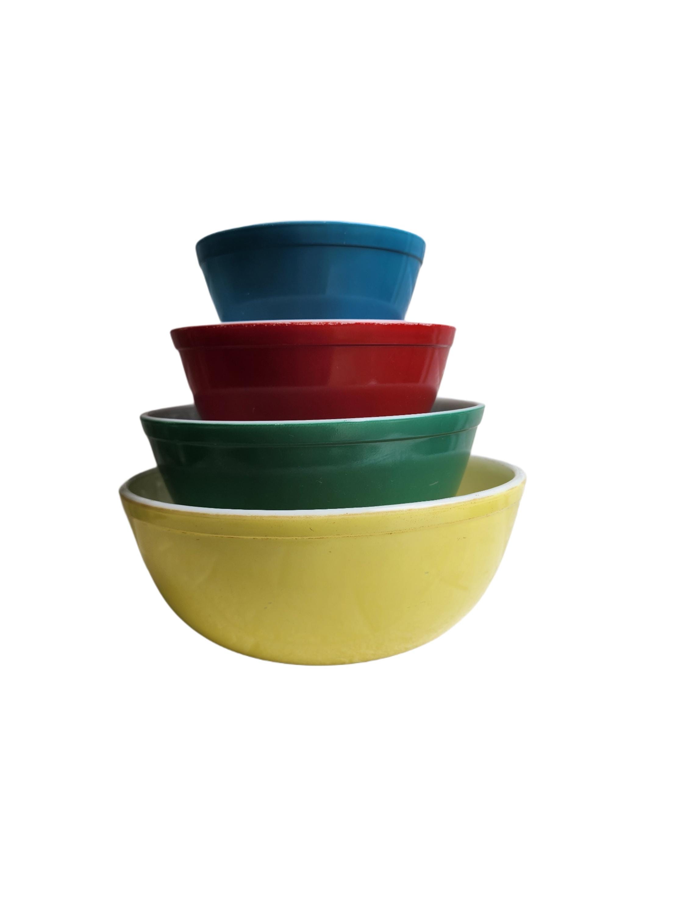 1960s Pyrex Nesting Bowls in Primary Colors – 4-piece Opal Ware - Etsy