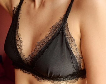 reggiseno a bralette in pizzo francese