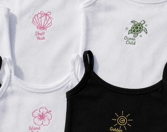 Camiseta sin mangas con icono bordado personalizado, regalo personalizado para la Sra. Novia, idea para despedida de soltera, regalo para ella.
